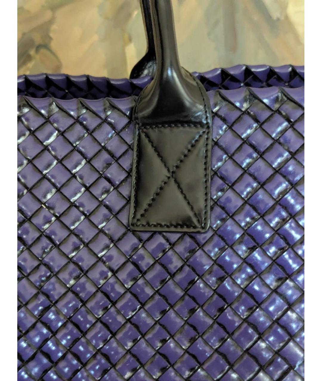 BOTTEGA VENETA Фиолетовая кожаная сумка тоут, фото 6