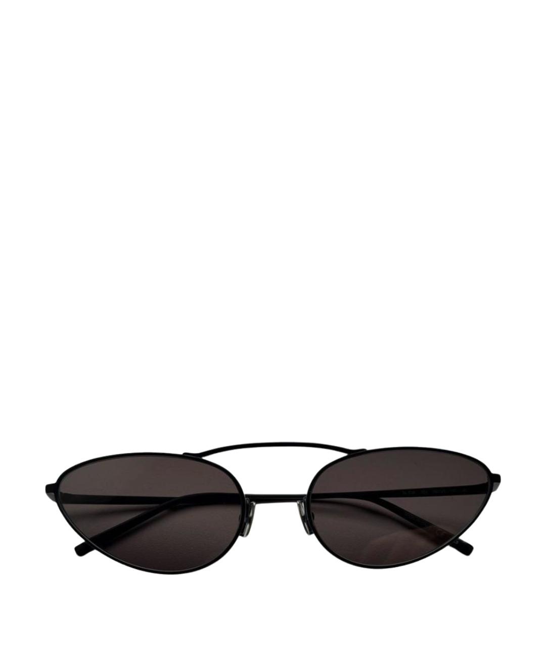 SAINT LAURENT Черные металлические солнцезащитные очки, фото 1