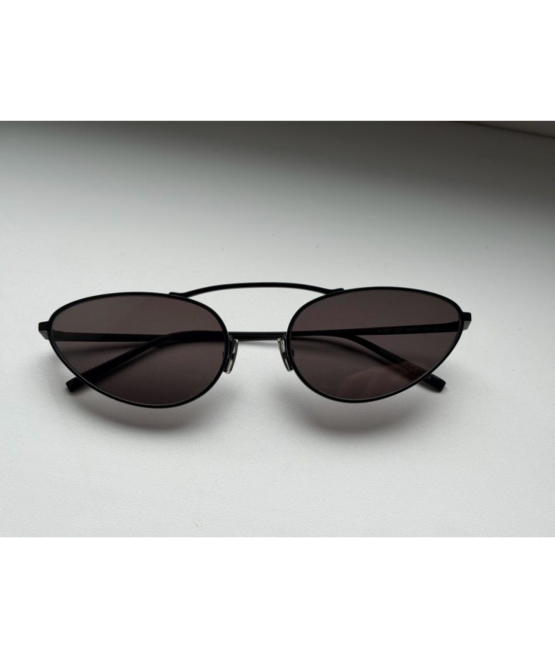SAINT LAURENT Черные металлические солнцезащитные очки, фото 4