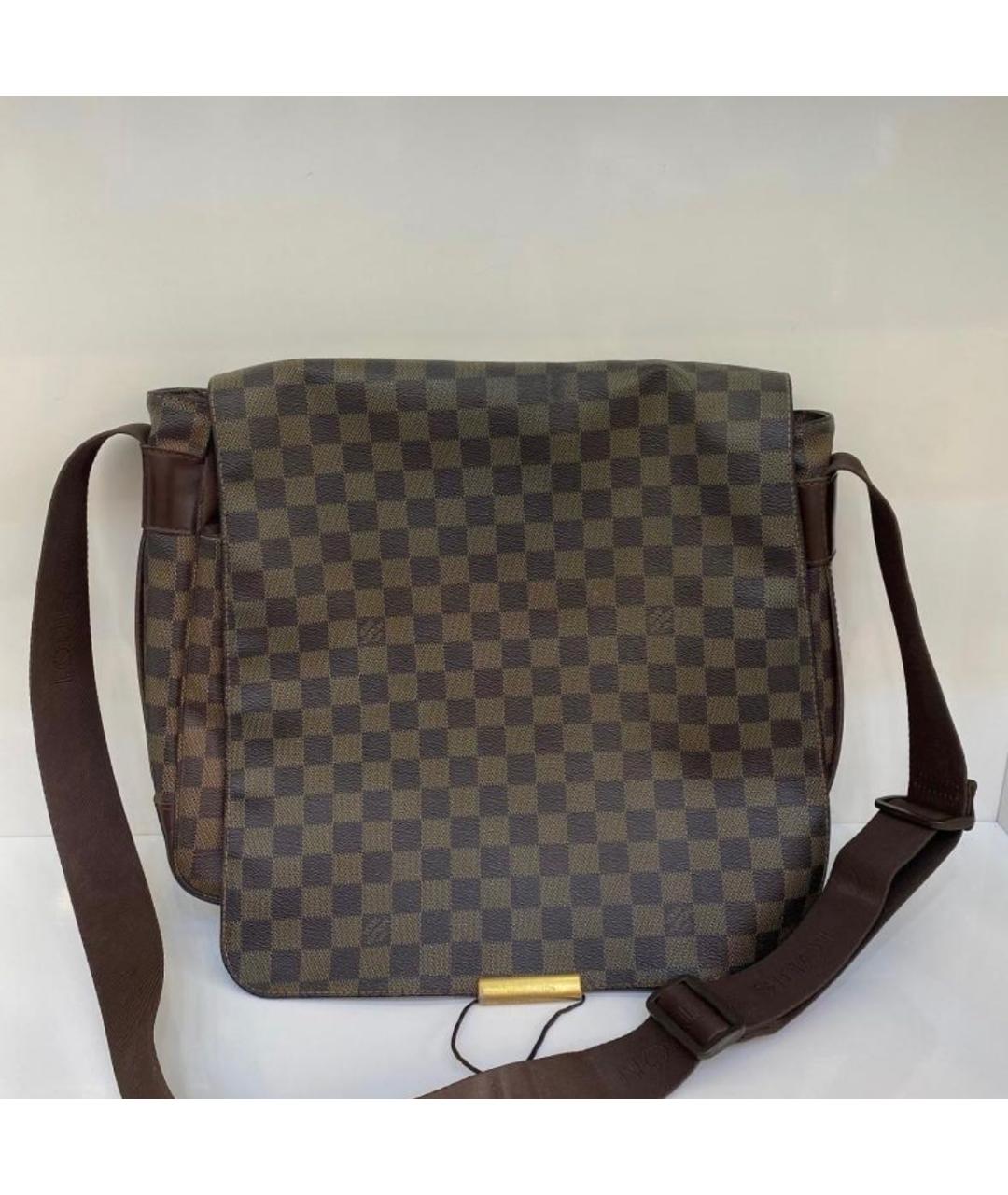 LOUIS VUITTON Коричневая кожаная барсетка, фото 9
