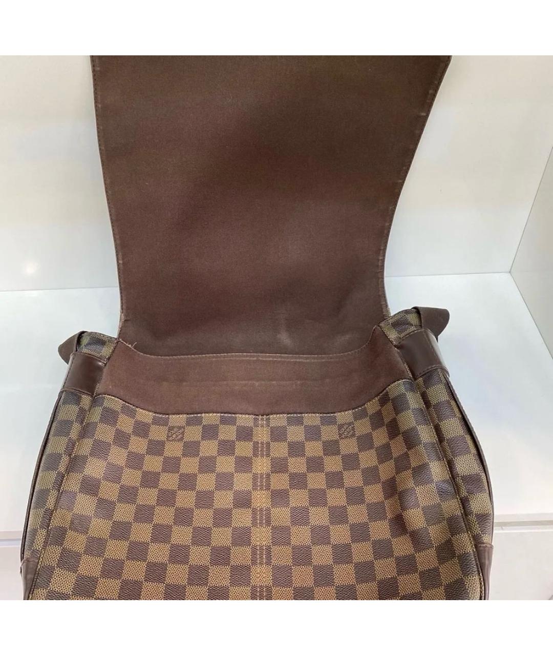 LOUIS VUITTON Коричневая кожаная барсетка, фото 6