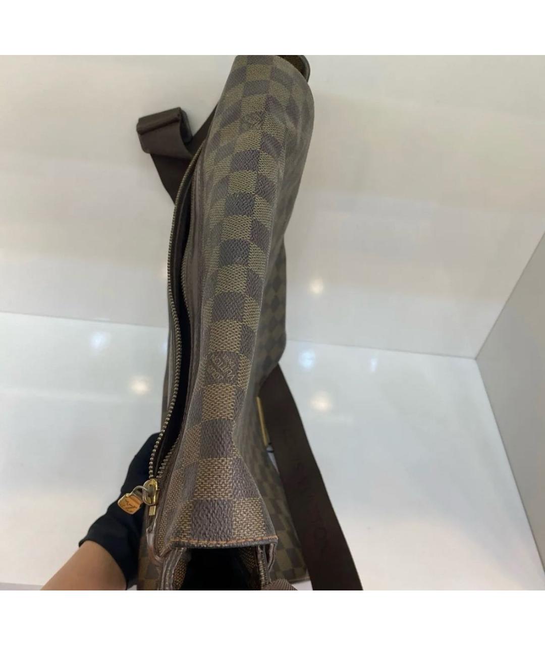LOUIS VUITTON Коричневая кожаная барсетка, фото 5