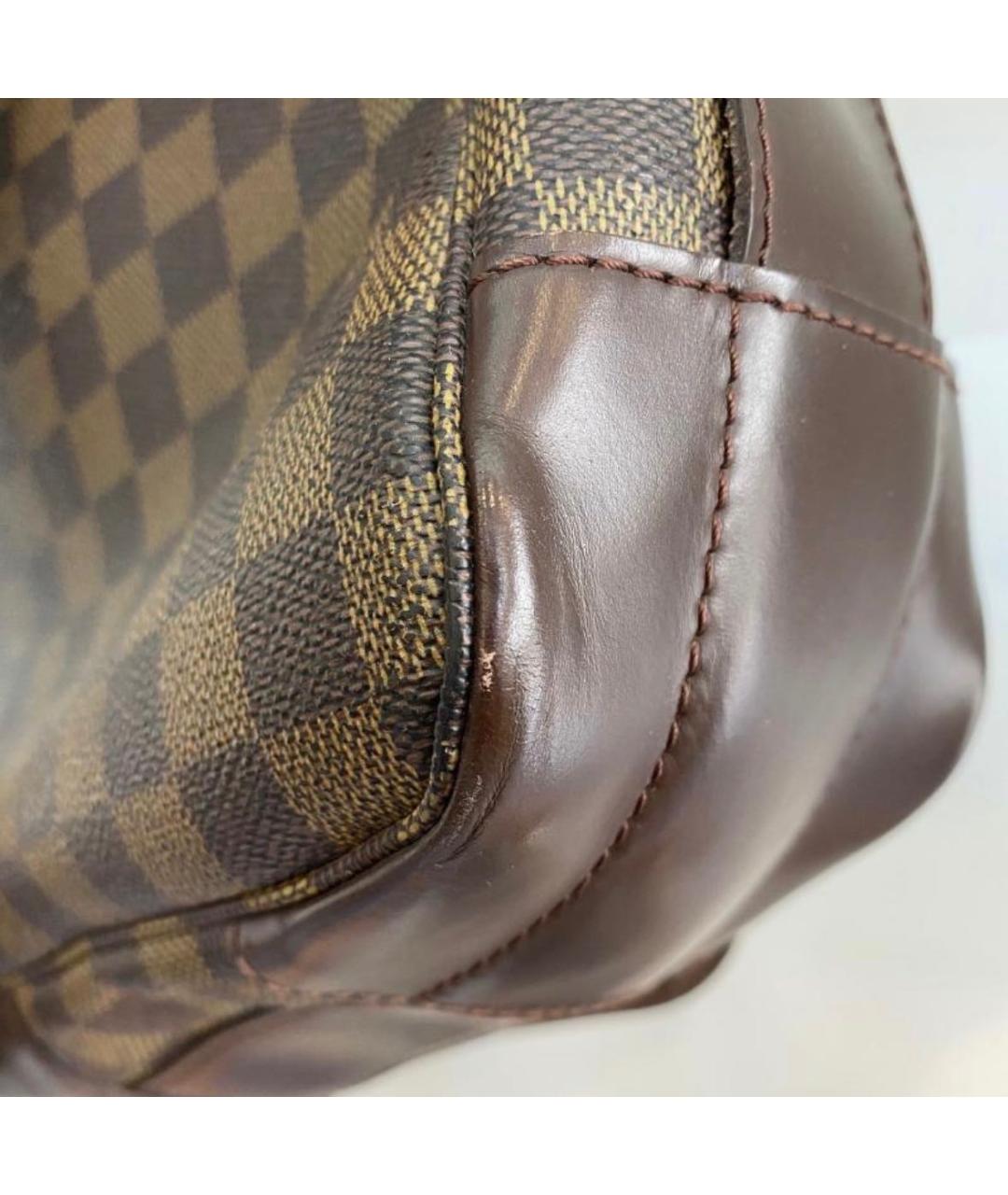 LOUIS VUITTON Коричневая кожаная барсетка, фото 8
