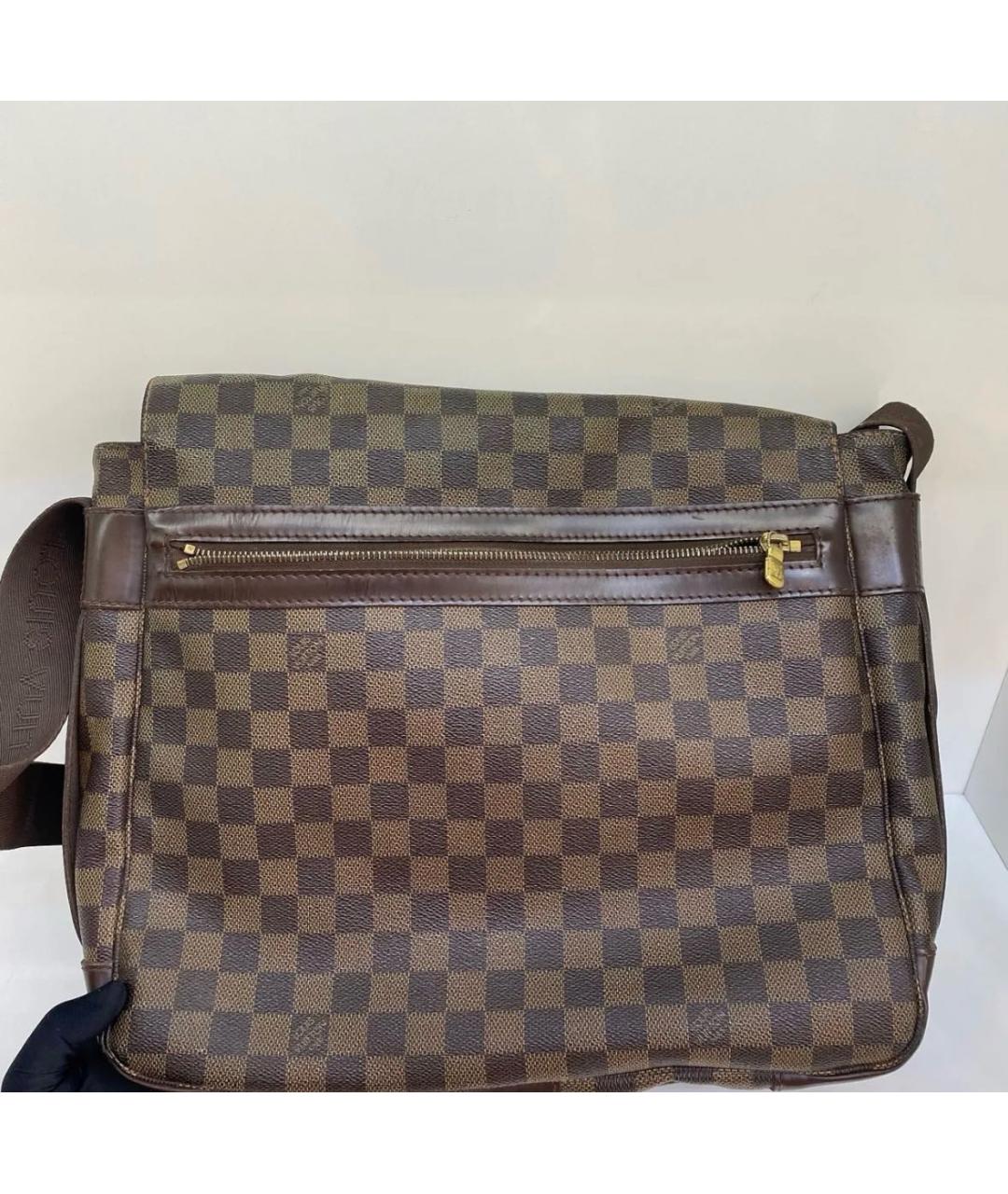 LOUIS VUITTON Коричневая кожаная барсетка, фото 3