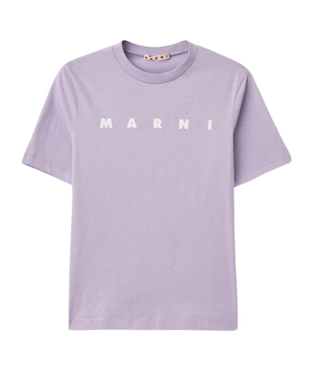 MARNI Фиолетовая хлопковая футболка, фото 1