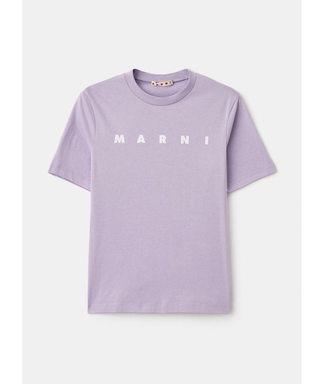 MARNI Фиолетовая хлопковая футболка, фото 5