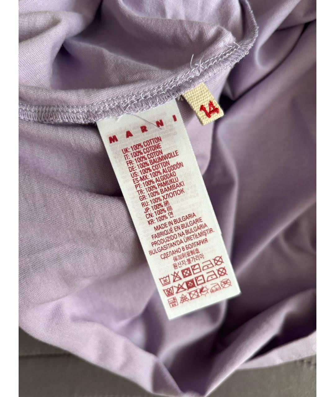 MARNI Фиолетовая хлопковая футболка, фото 4