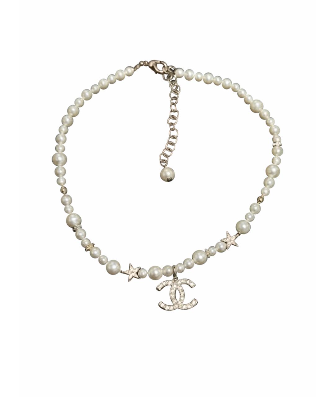 CHANEL Белое жемчужное колье, фото 1