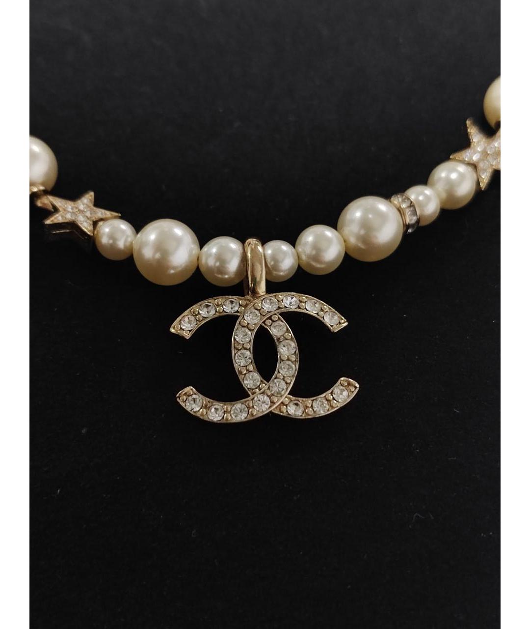 CHANEL Белое жемчужное колье, фото 2