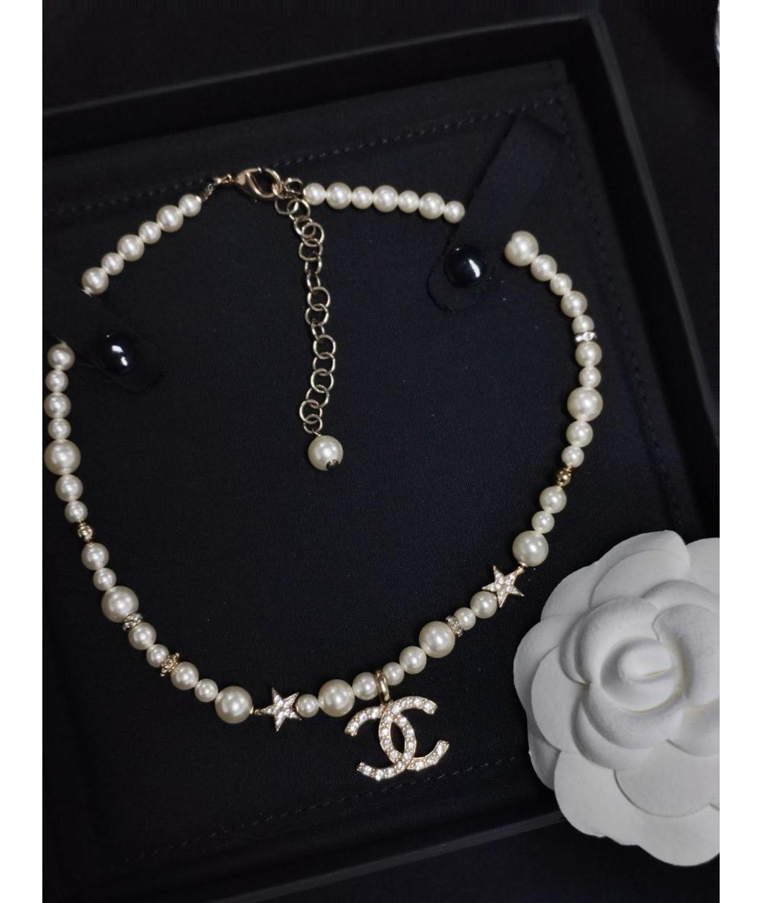 CHANEL Белое жемчужное колье, фото 5