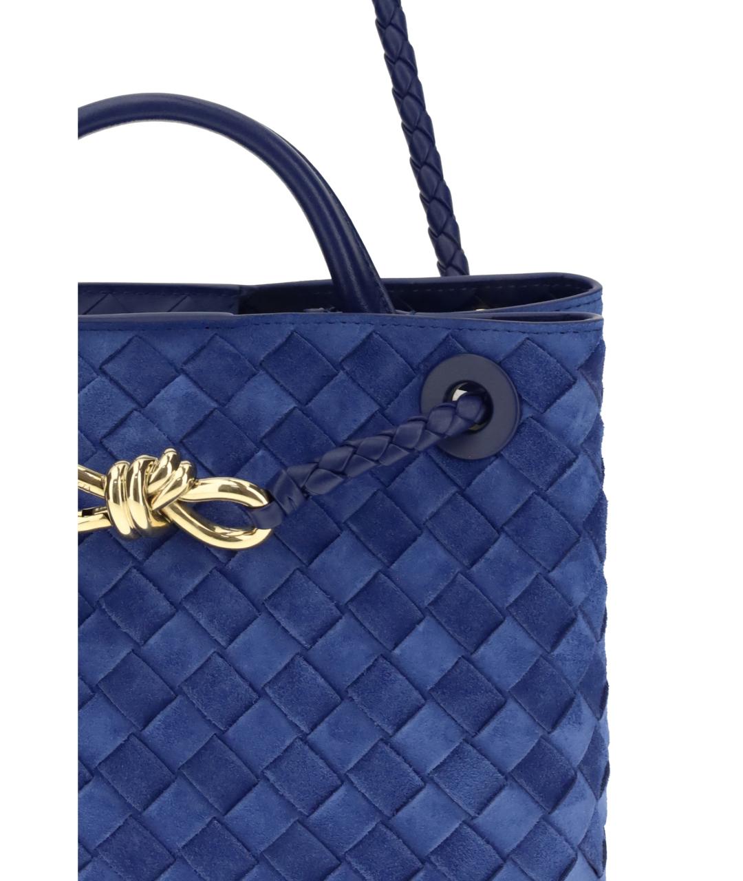 BOTTEGA VENETA Синяя замшевая сумка тоут, фото 4