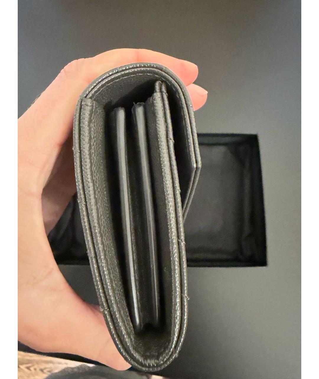 SAINT LAURENT Серый кожаный кошелек, фото 6