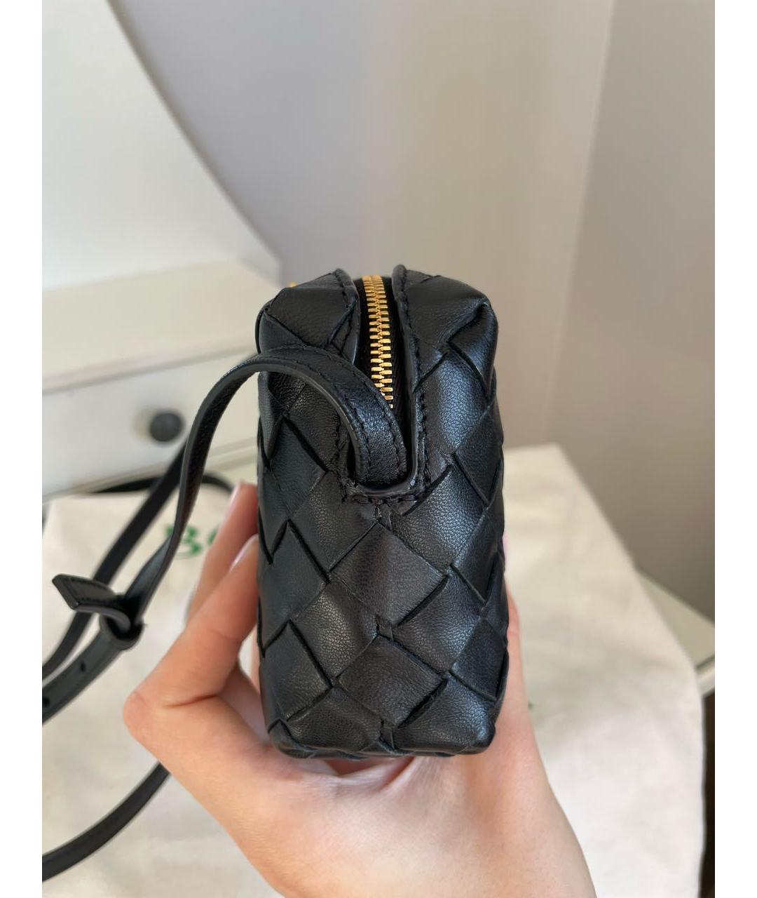 BOTTEGA VENETA Черная кожаная сумка через плечо, фото 5