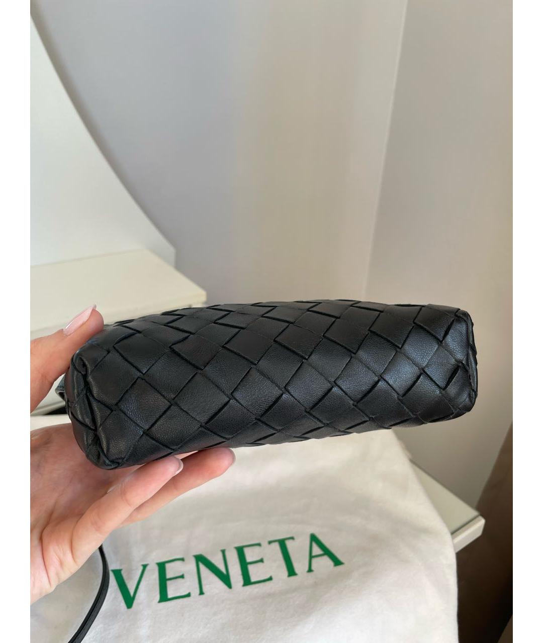BOTTEGA VENETA Черная кожаная сумка через плечо, фото 6