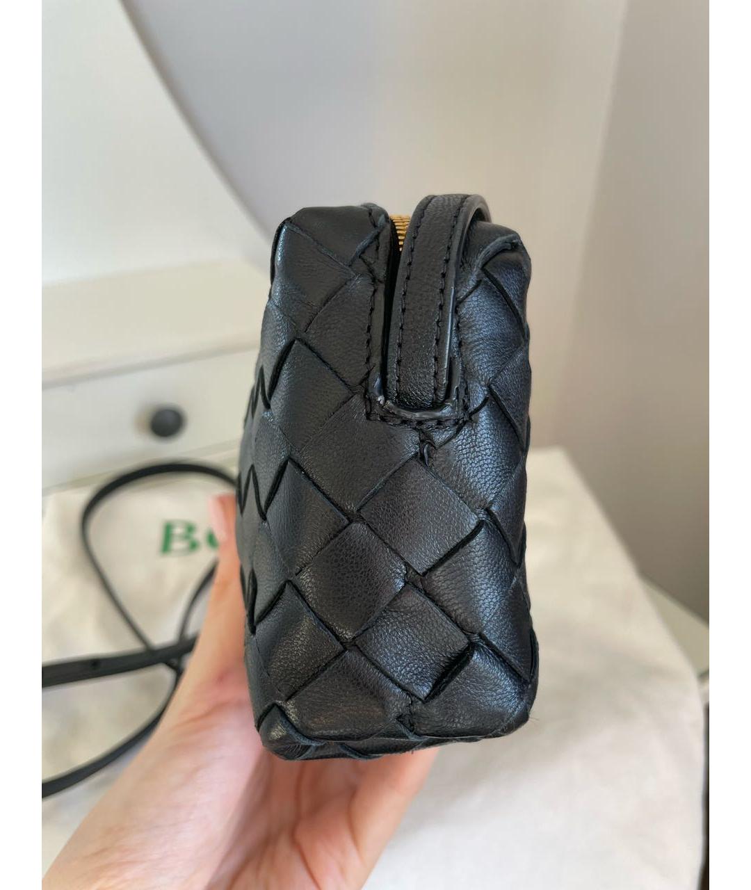 BOTTEGA VENETA Черная кожаная сумка через плечо, фото 4