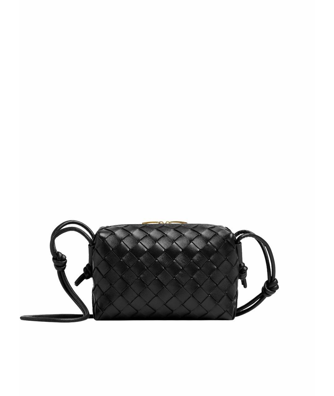 BOTTEGA VENETA Черная кожаная сумка через плечо, фото 9