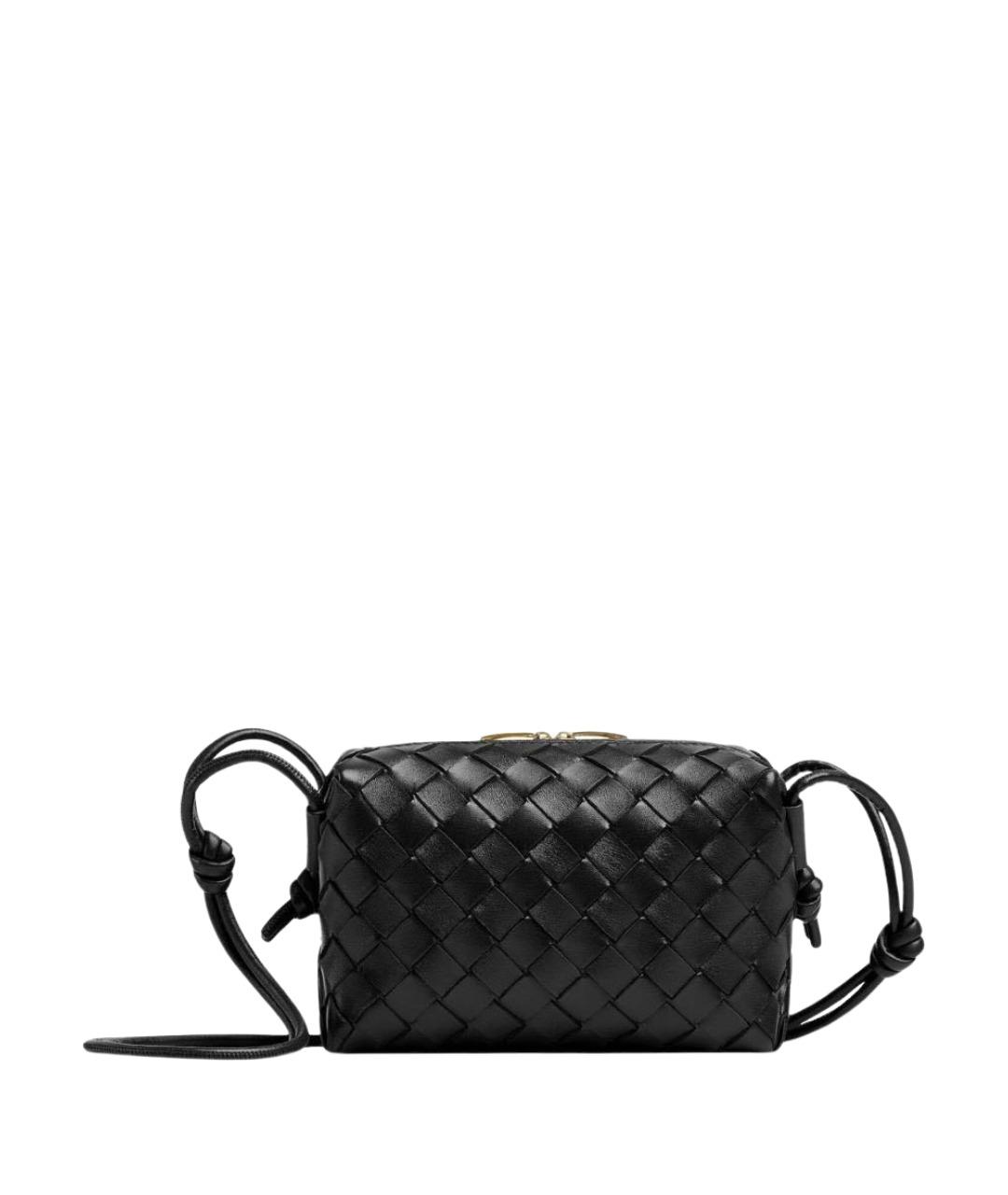 BOTTEGA VENETA Черная кожаная сумка через плечо, фото 1