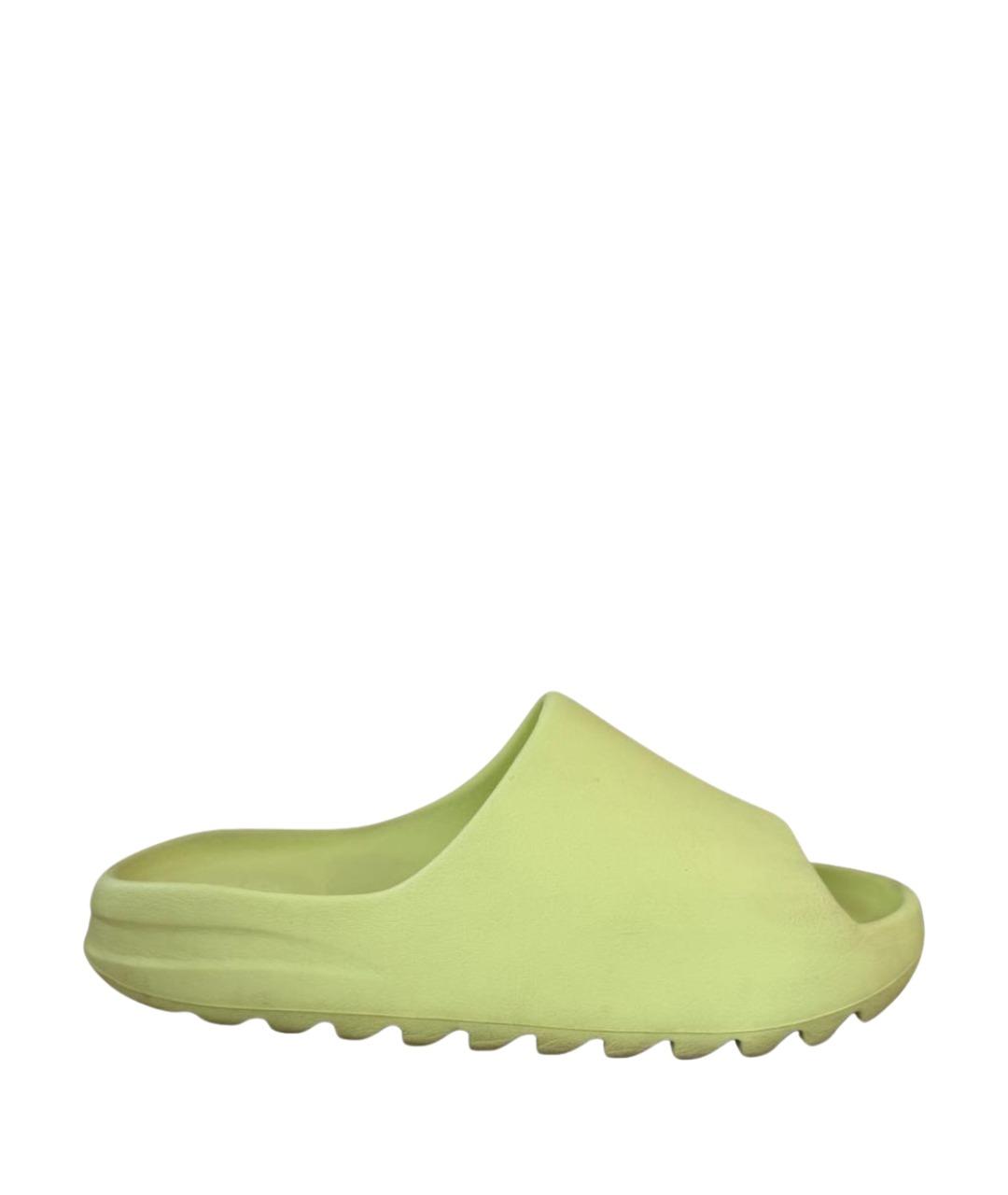 ADIDAS YEEZY Салатовые резиновые шлепанцы, фото 1