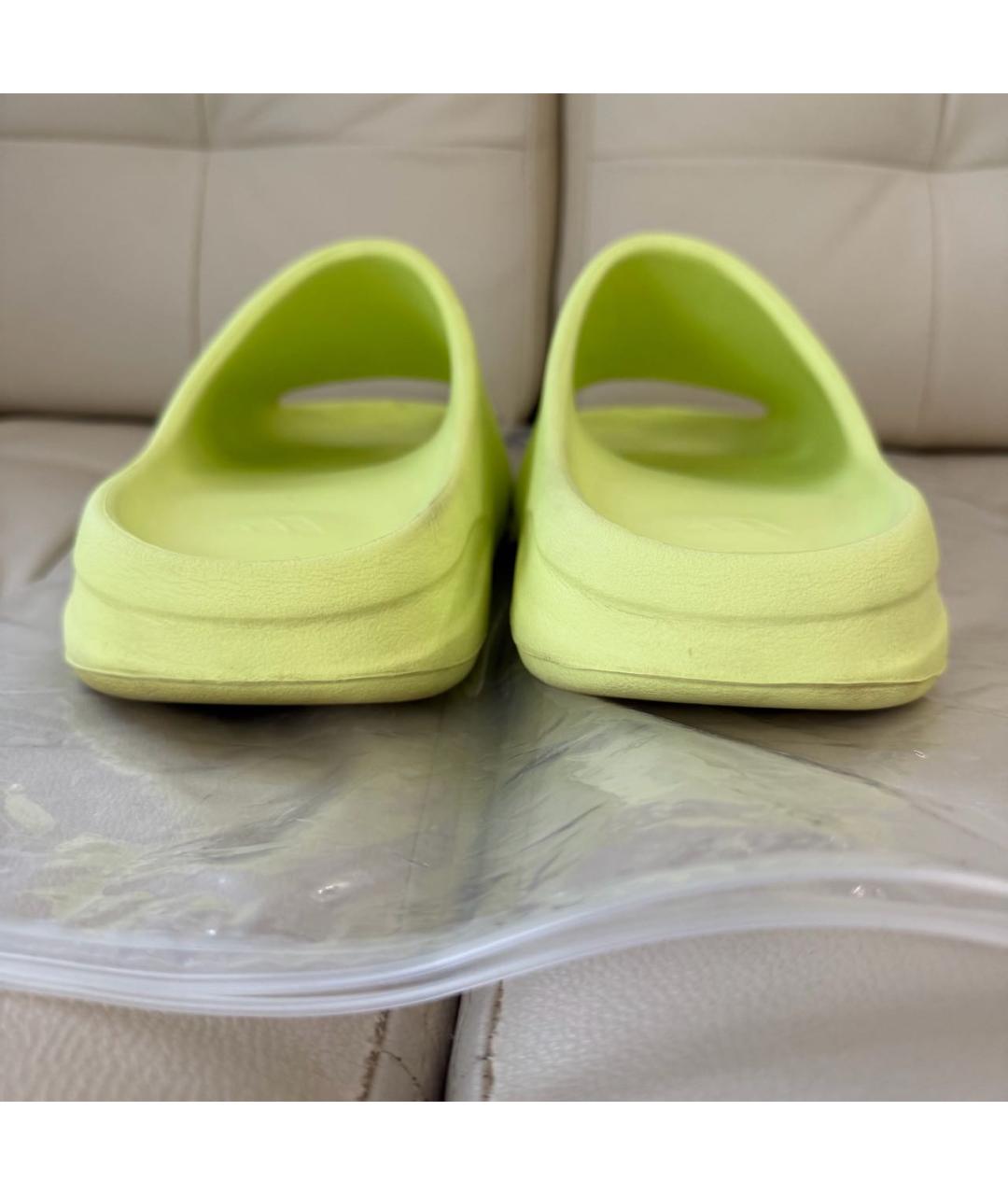 ADIDAS YEEZY Салатовые резиновые шлепанцы, фото 4