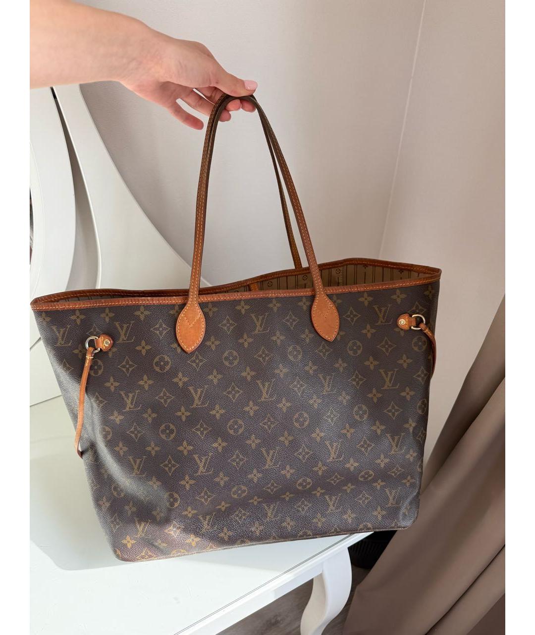 LOUIS VUITTON Коричневая сумка тоут из канвы, фото 4