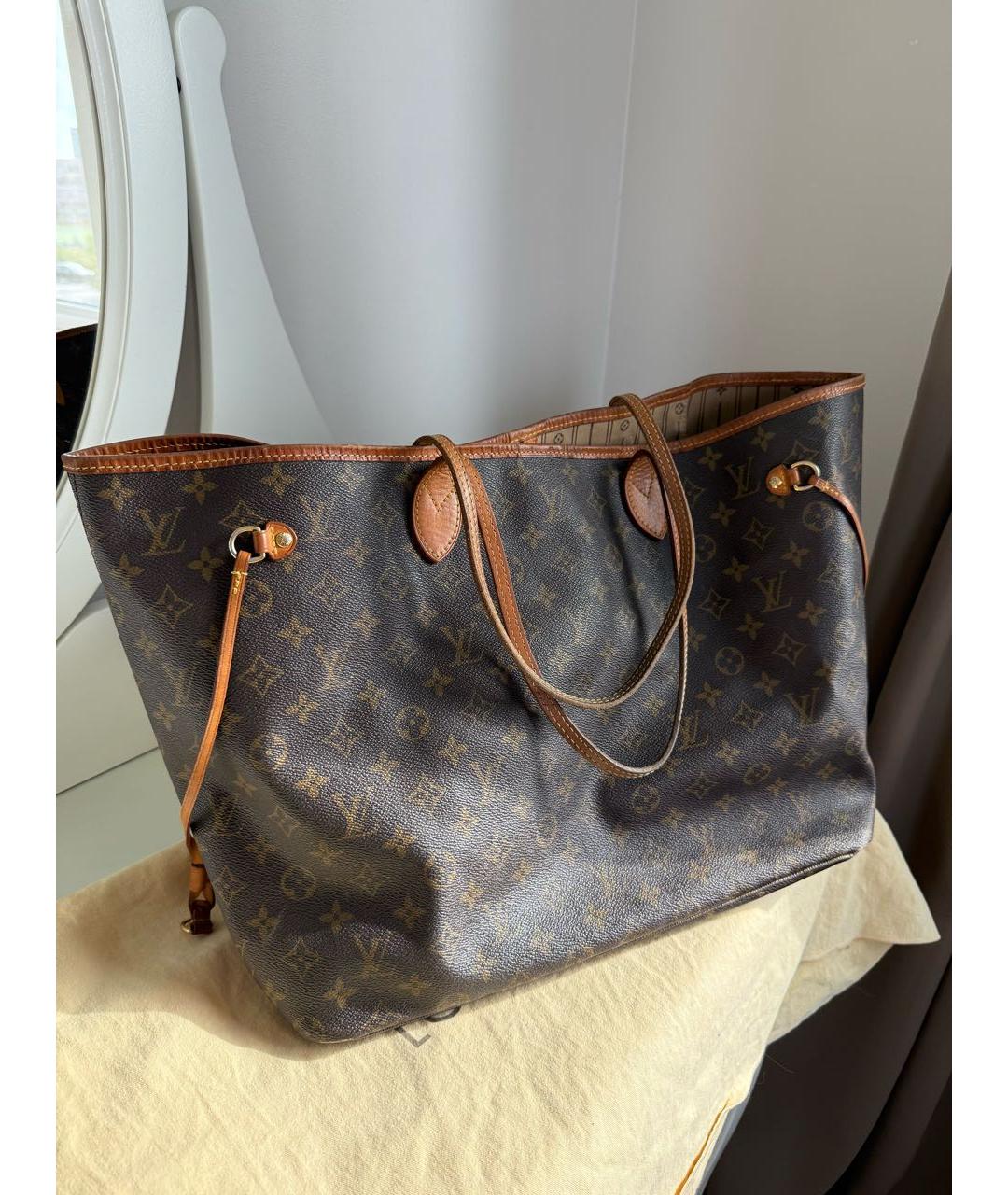 LOUIS VUITTON Коричневая сумка тоут из канвы, фото 2