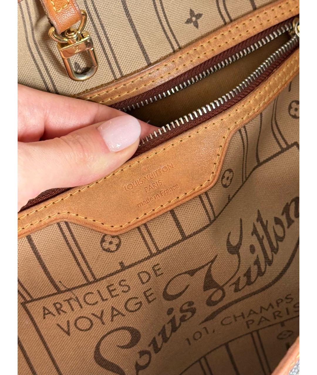 LOUIS VUITTON Коричневая сумка тоут из канвы, фото 8