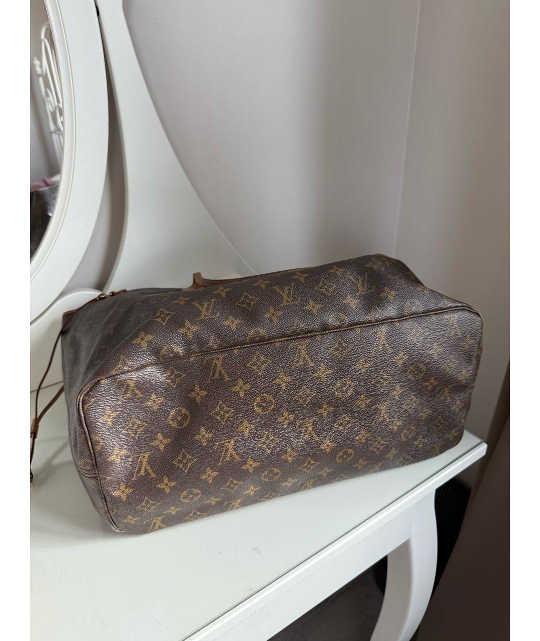 LOUIS VUITTON Коричневая сумка тоут из канвы, фото 5