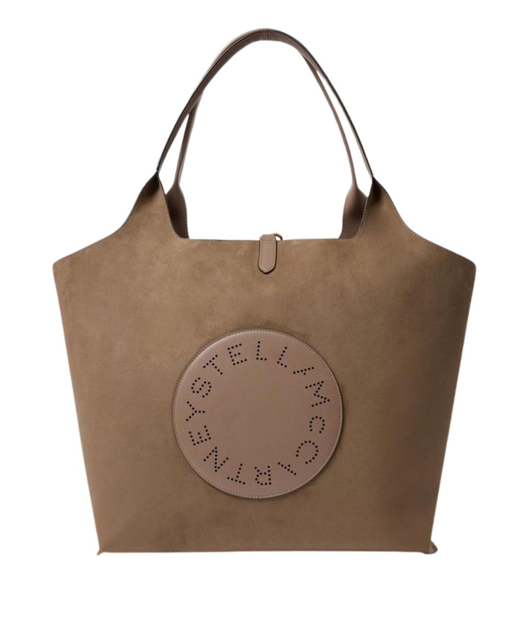 STELLA MCCARTNEY Коричневая синтетическая сумка тоут, фото 1