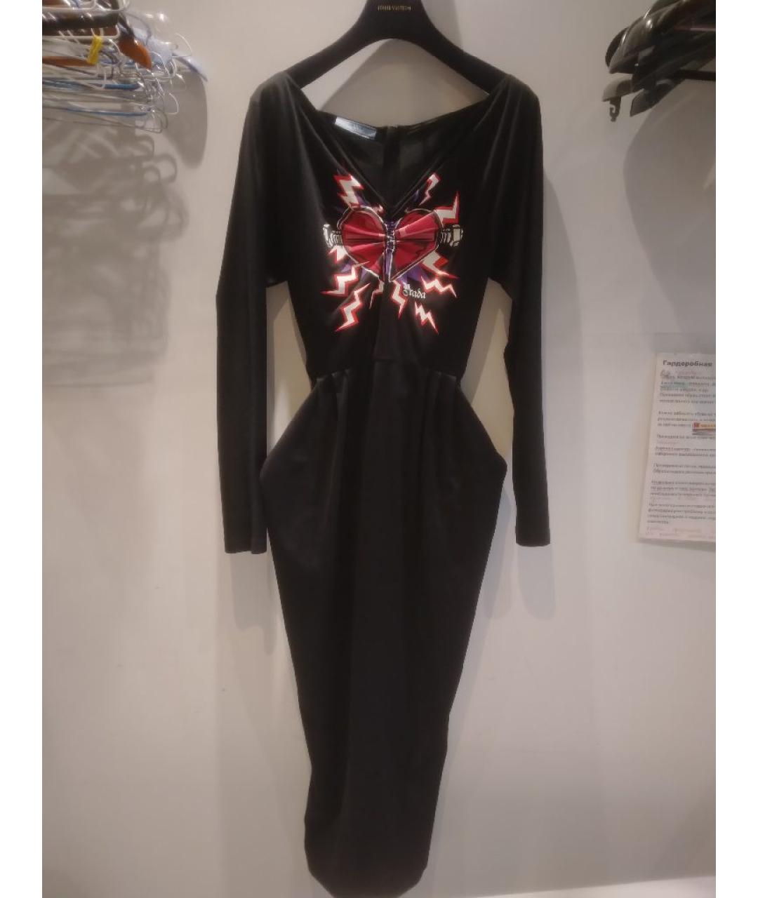 PRADA Черное хлопковое повседневное платье, фото 2