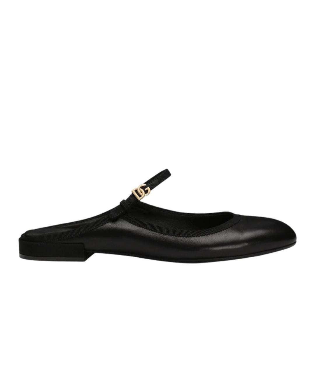 DOLCE&GABBANA Черные кожаные балетки, фото 6
