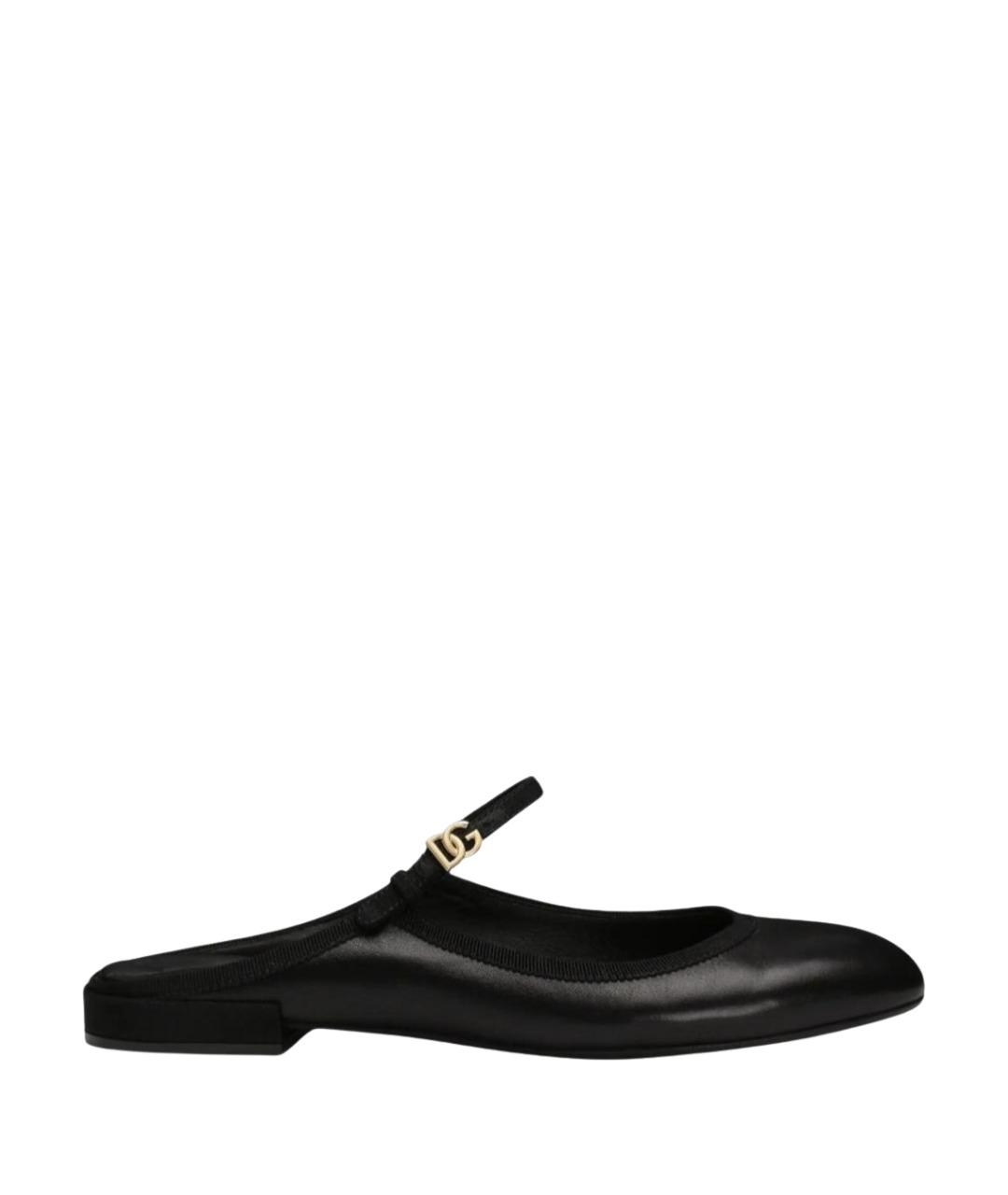 DOLCE&GABBANA Черные кожаные балетки, фото 1