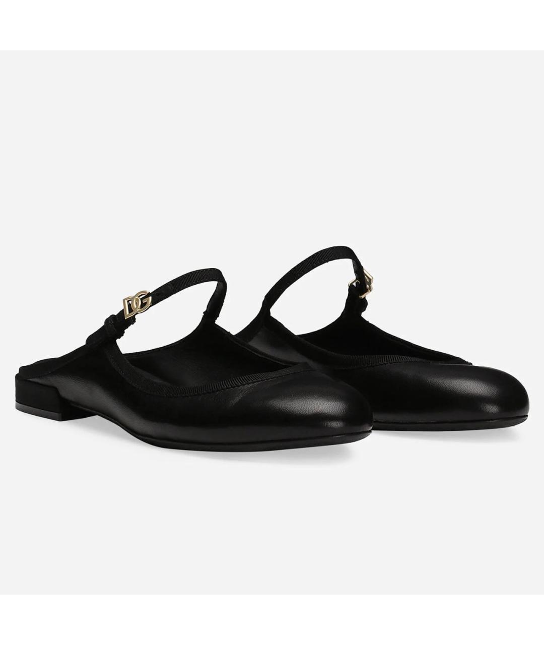 DOLCE&GABBANA Черные кожаные балетки, фото 2
