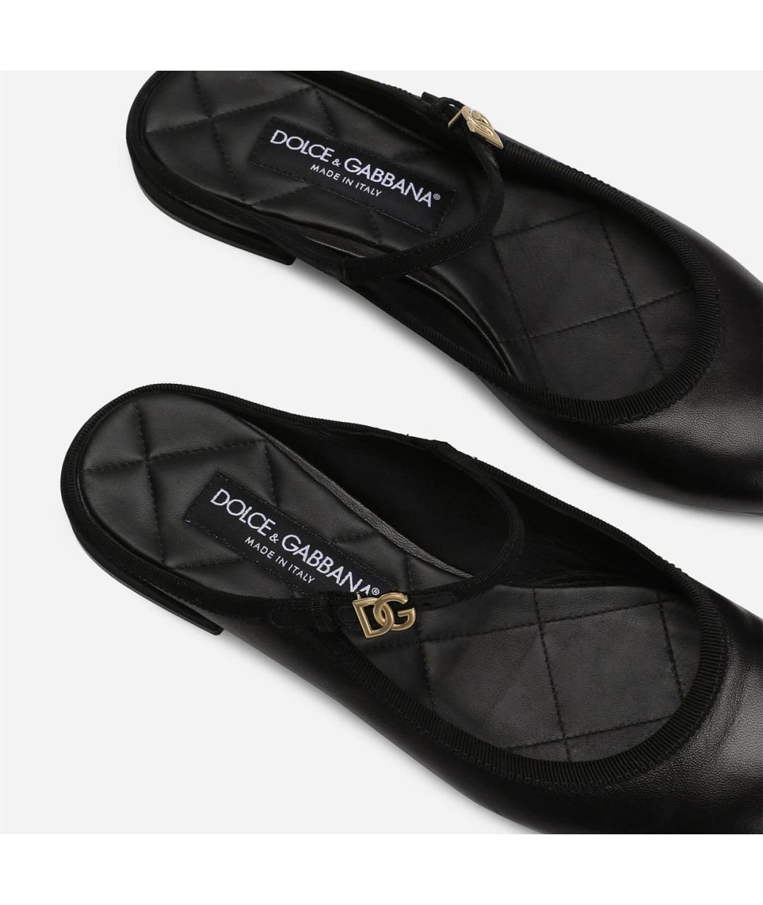 DOLCE&GABBANA Черные кожаные балетки, фото 5