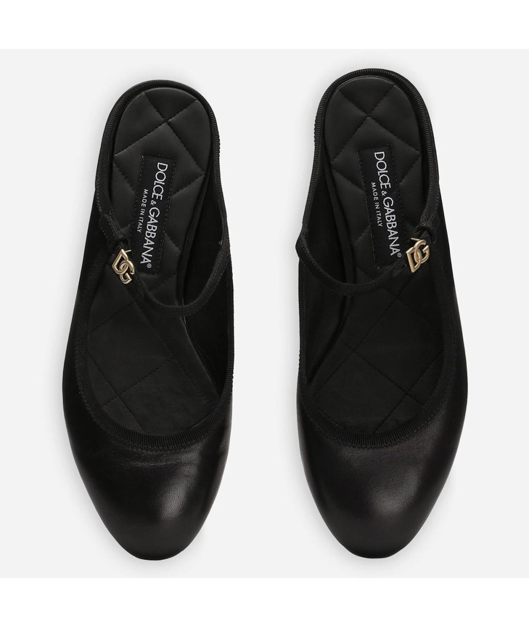 DOLCE&GABBANA Черные кожаные балетки, фото 4