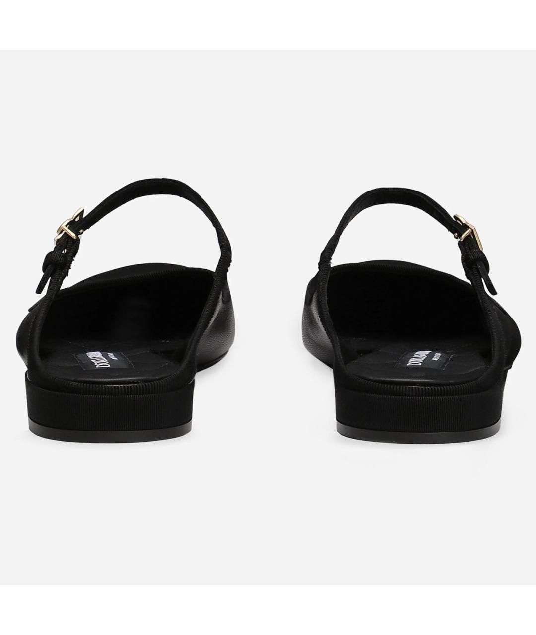 DOLCE&GABBANA Черные кожаные балетки, фото 3