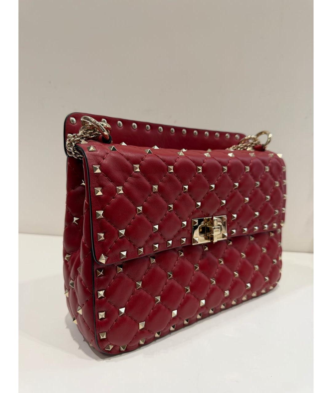 VALENTINO Бордовая кожаная сумка через плечо, фото 2