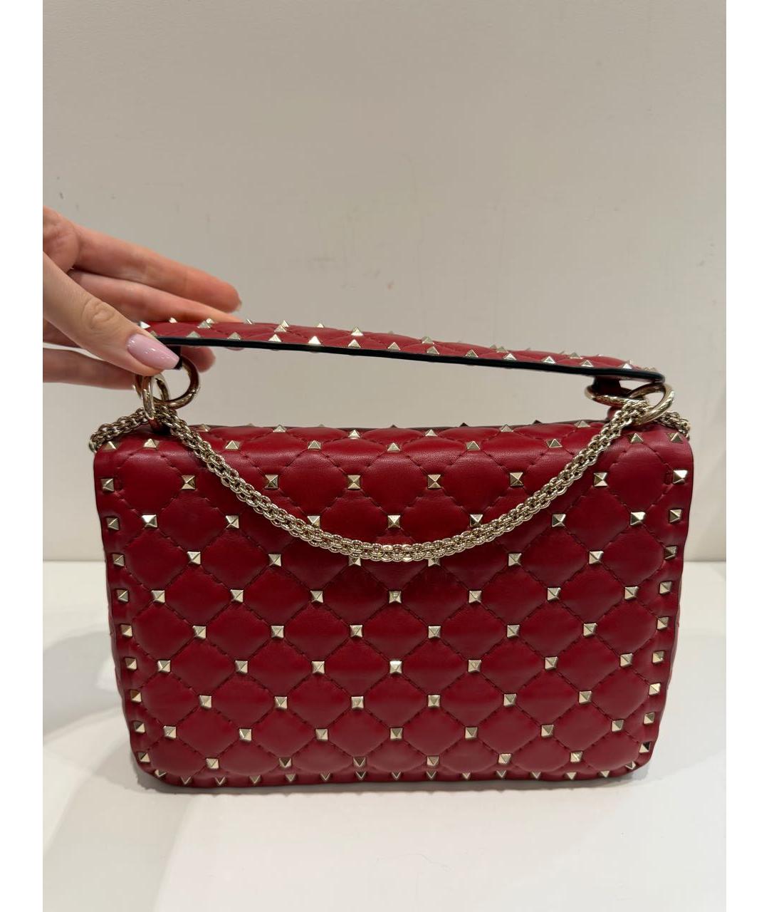 VALENTINO Бордовая кожаная сумка через плечо, фото 3