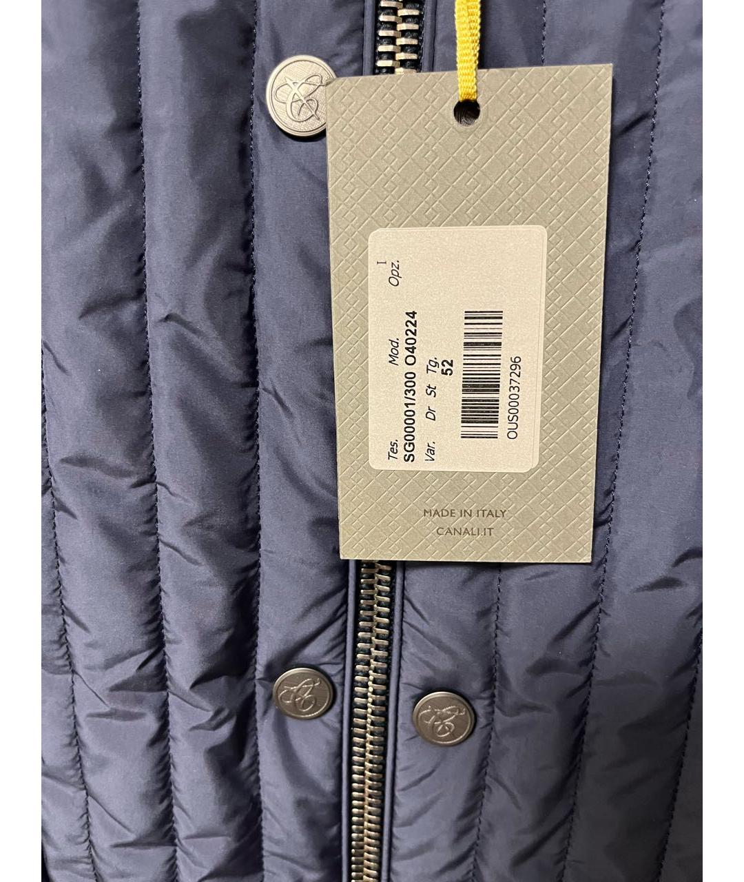 CANALI Темно-синяя полиэстеровая куртка, фото 3