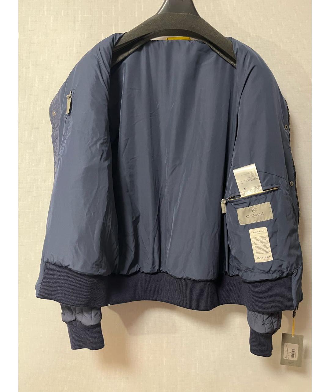 CANALI Темно-синяя полиэстеровая куртка, фото 4