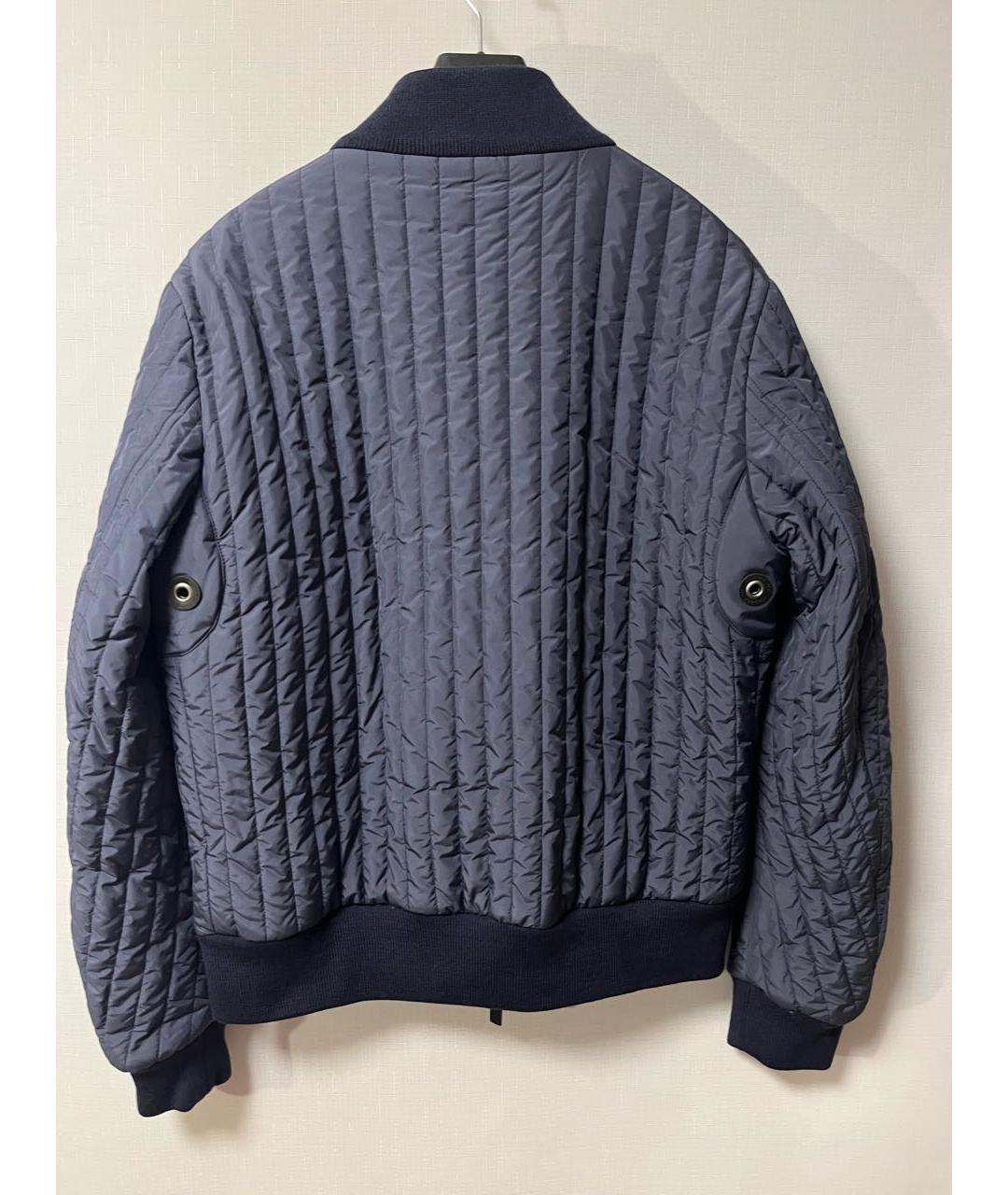 CANALI Темно-синяя полиэстеровая куртка, фото 2