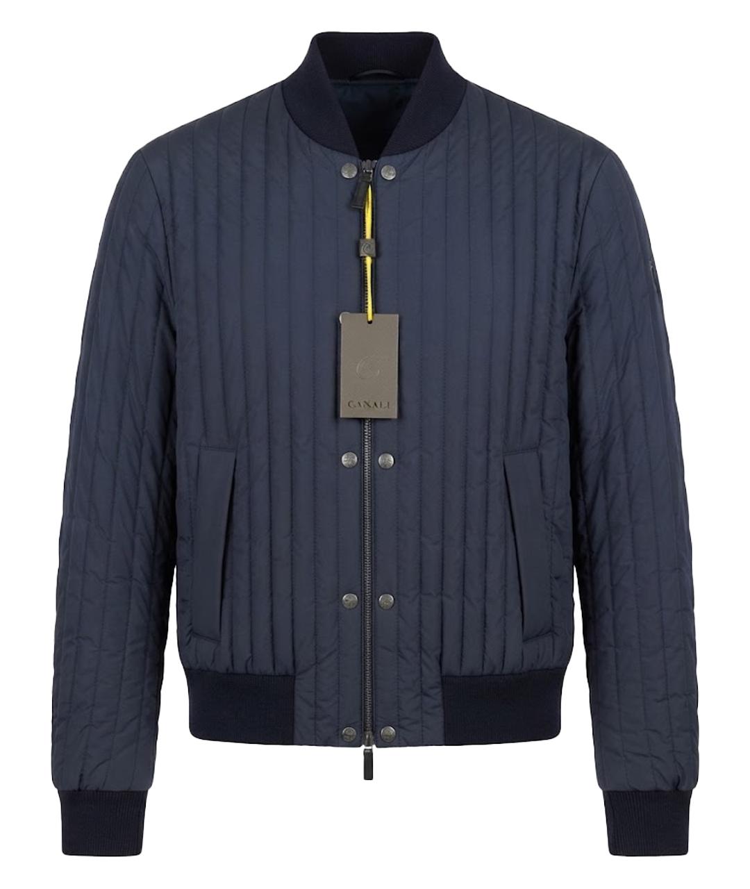 CANALI Темно-синяя полиэстеровая куртка, фото 1