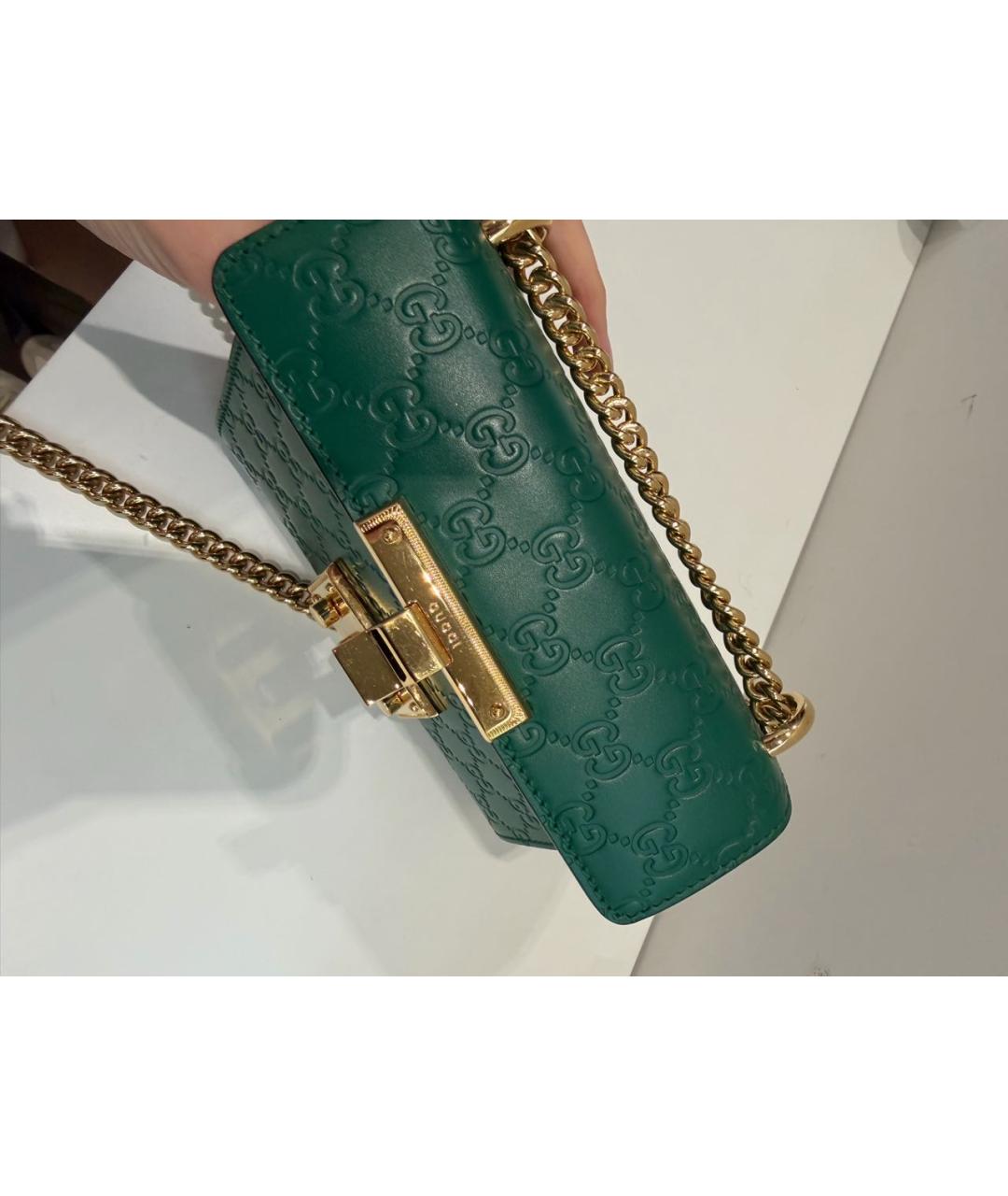 GUCCI Зеленая кожаная сумка через плечо, фото 5