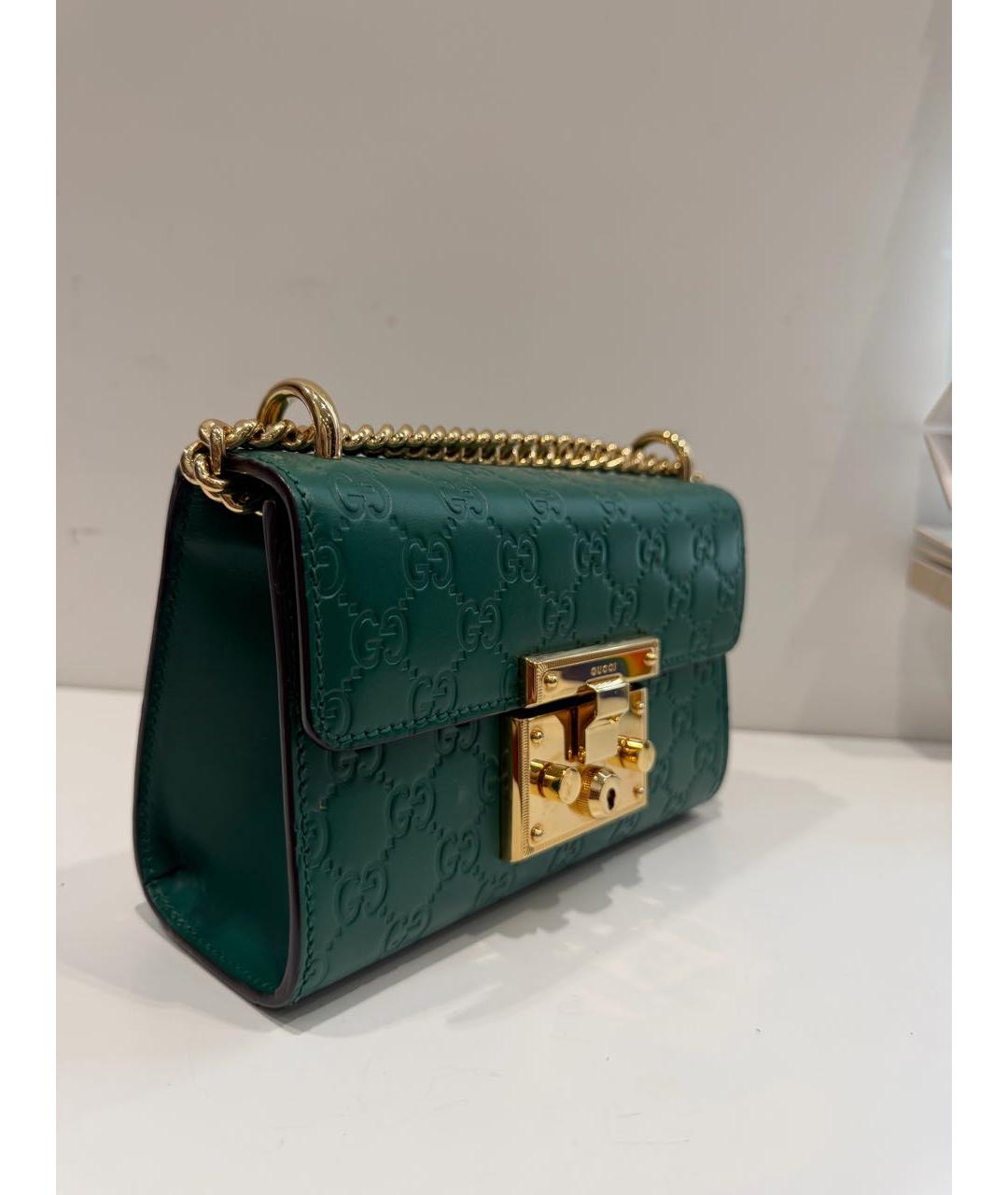 GUCCI Зеленая кожаная сумка через плечо, фото 2