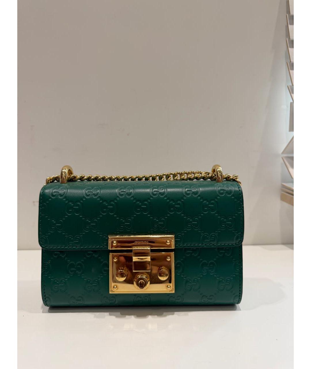 GUCCI Зеленая кожаная сумка через плечо, фото 8