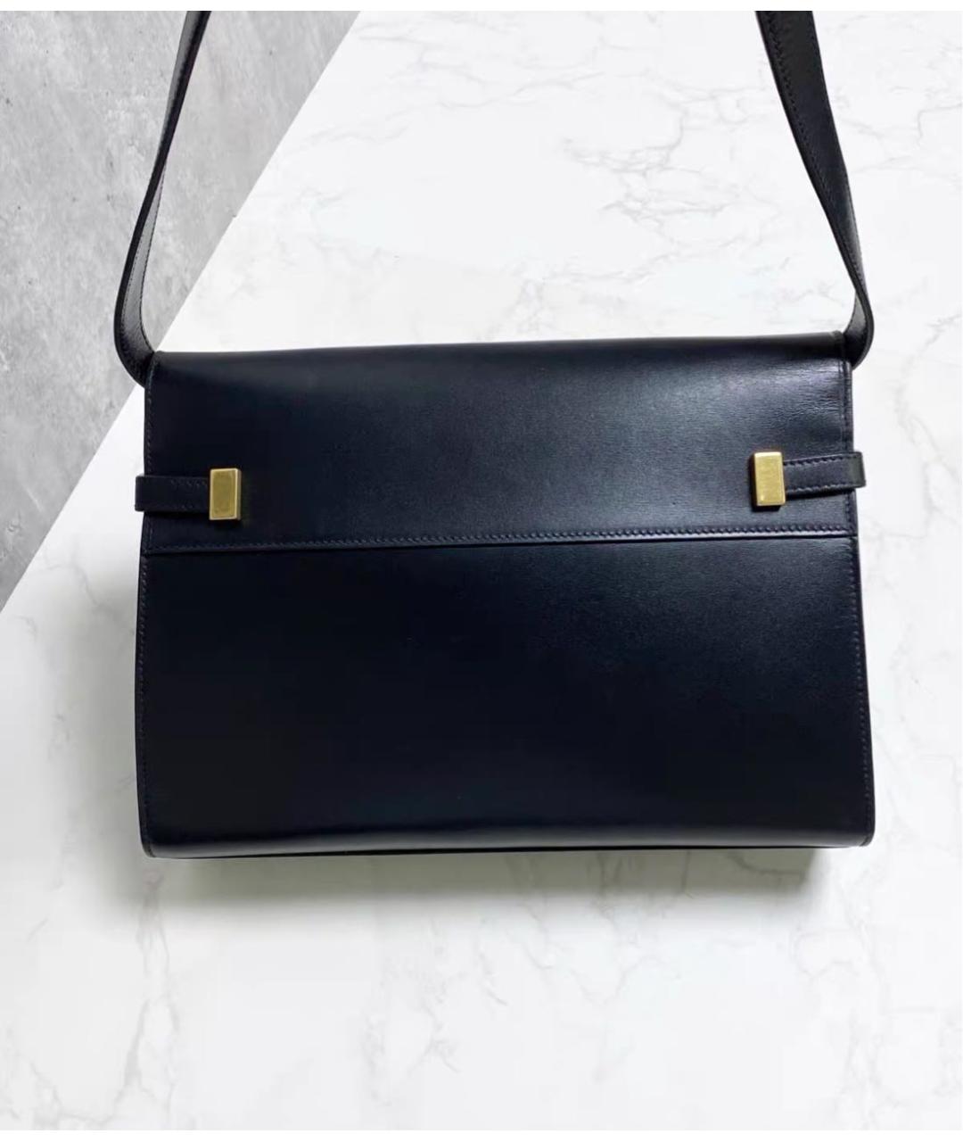 SAINT LAURENT Черная кожаная сумка через плечо, фото 3