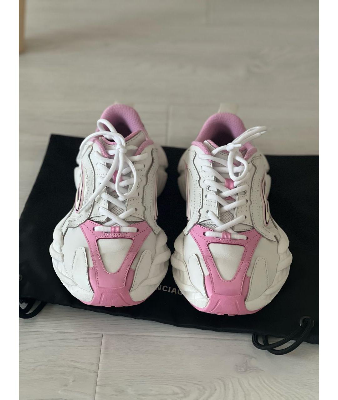 BALENCIAGA Белые кожаные кроссовки, фото 2
