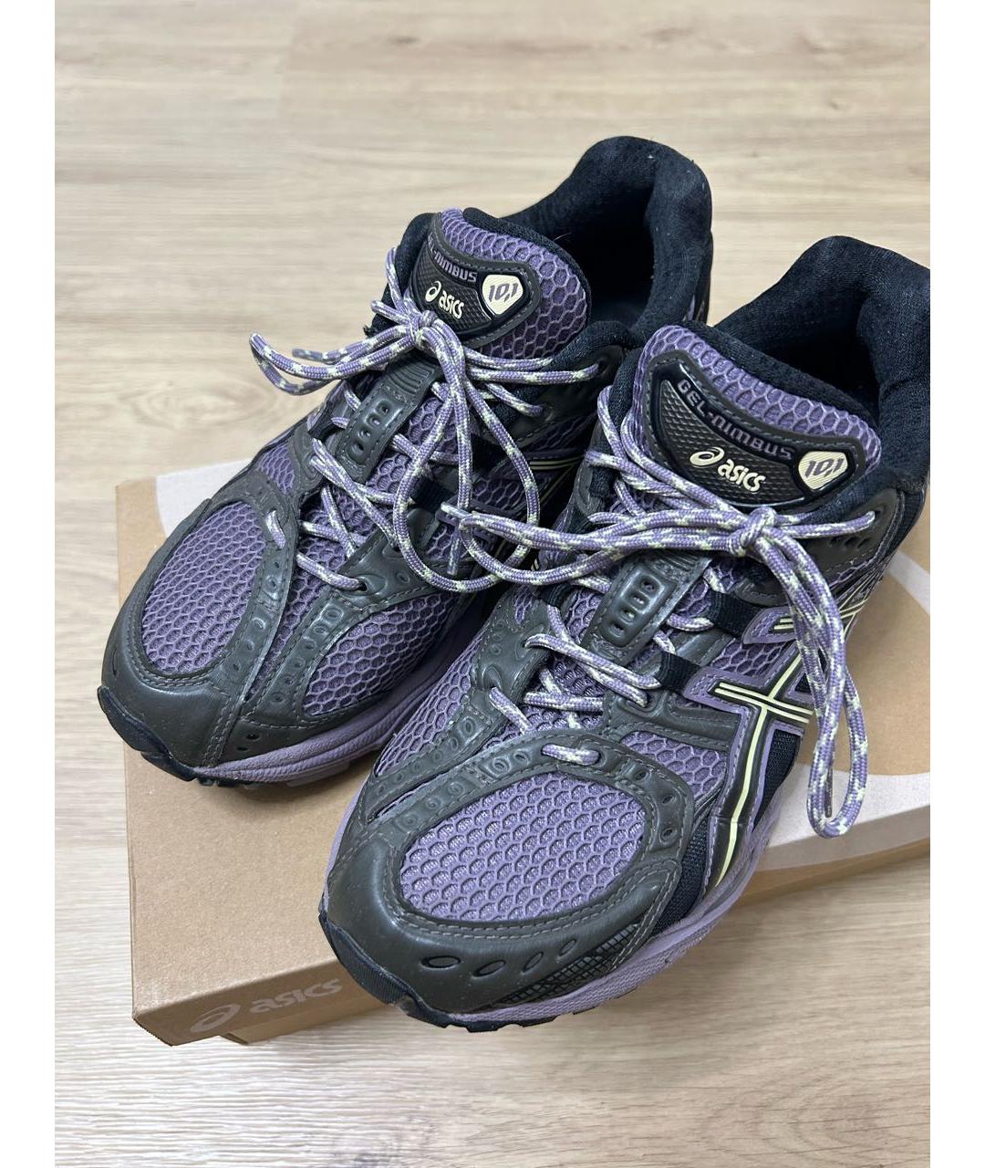 ASICS Фиолетовые синтетические кроссовки, фото 4