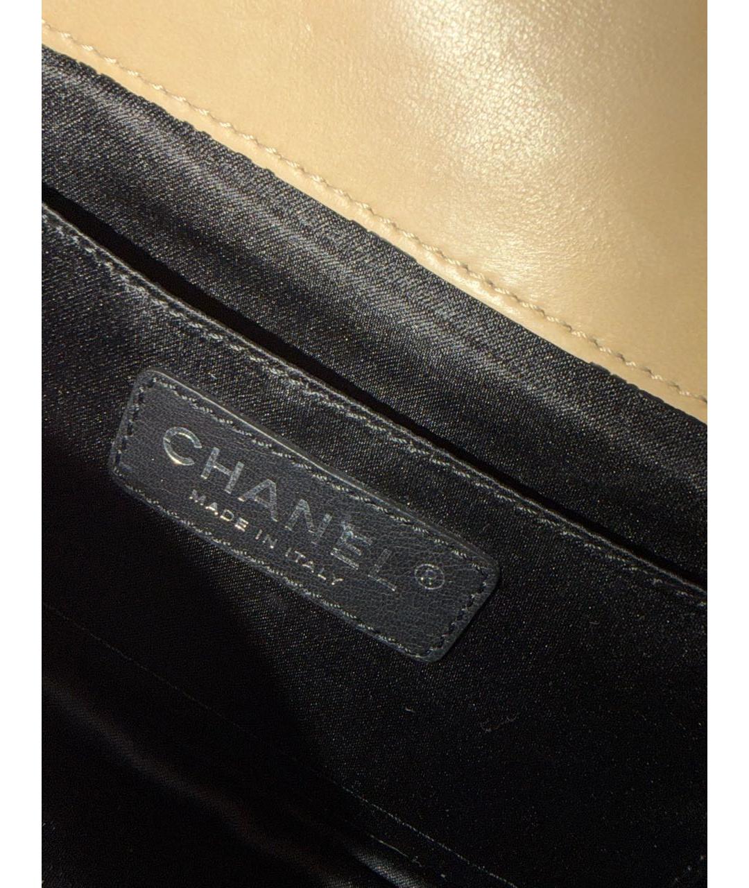 CHANEL Бежевая кожаная сумка через плечо, фото 7