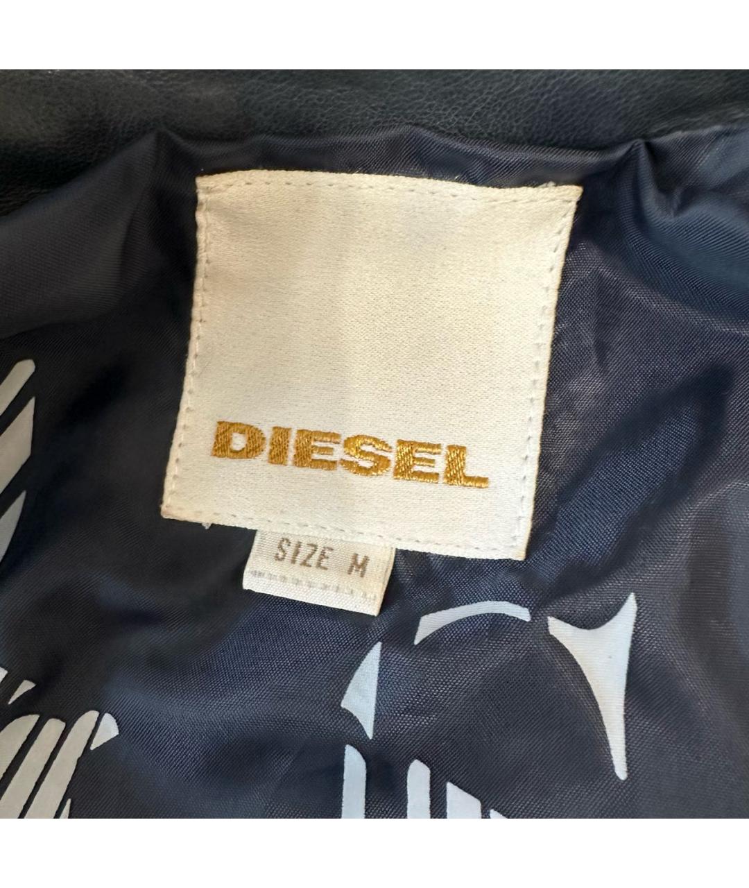 DIESEL Темно-синяя кожаная куртка, фото 7