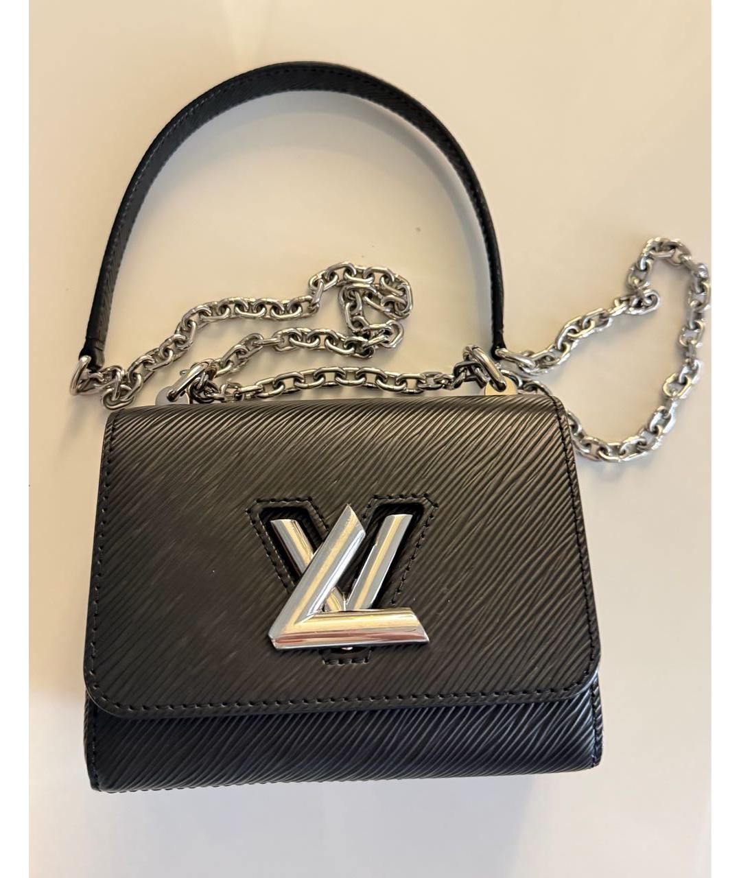 LOUIS VUITTON Черная кожаная сумка через плечо, фото 2